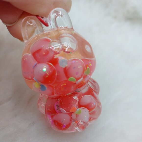 2/$19 Labubu Flowing Sand Exquisite red keychain with bell - Picture 8 of 8